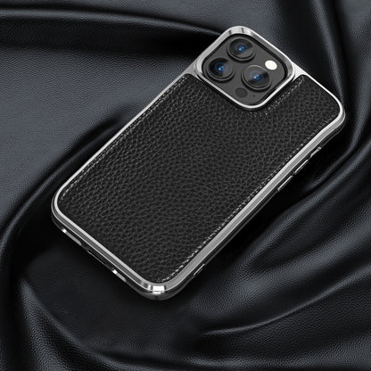 iPhone 13 Pro Kılıf Wiwu Genuine Leather Silver Calfskin Orjinal Deri Kapak
