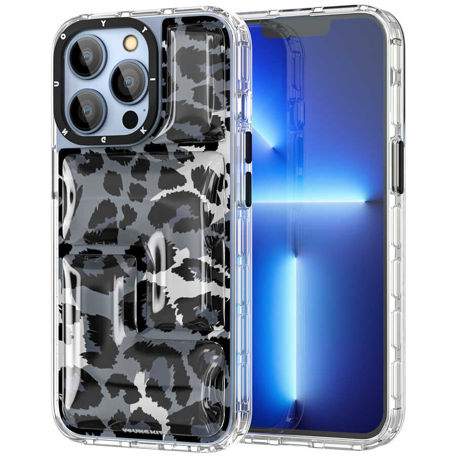 iPhone 13 Pro Kılıf YoungKit Leopard Article Serisi Kapak