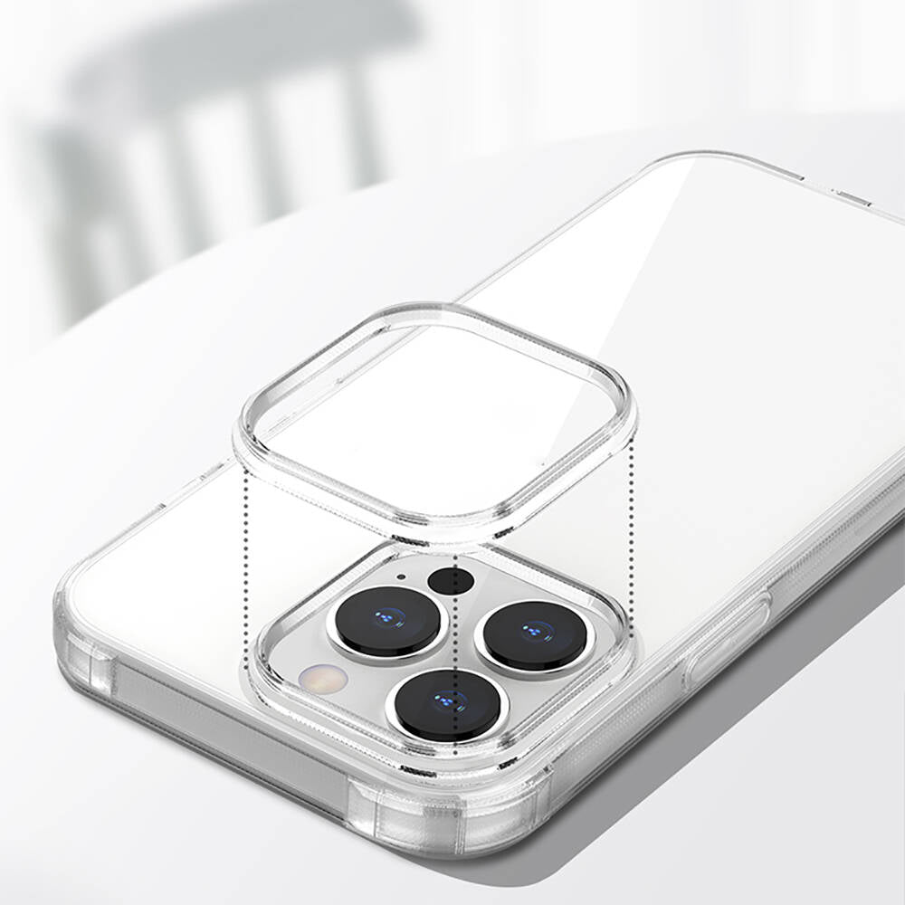 iPhone 13 Pro Max Kılıf Airbagli Şeffaf Darbe Emici Silikon Tasarımlı Recci Clarity Serisi Kapak