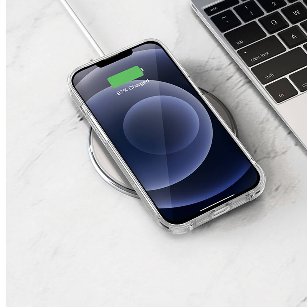 iPhone 13 Pro Max Kılıf Airbagli Şeffaf Darbe Emici Silikon Tasarımlı Recci Clarity Serisi Kapak