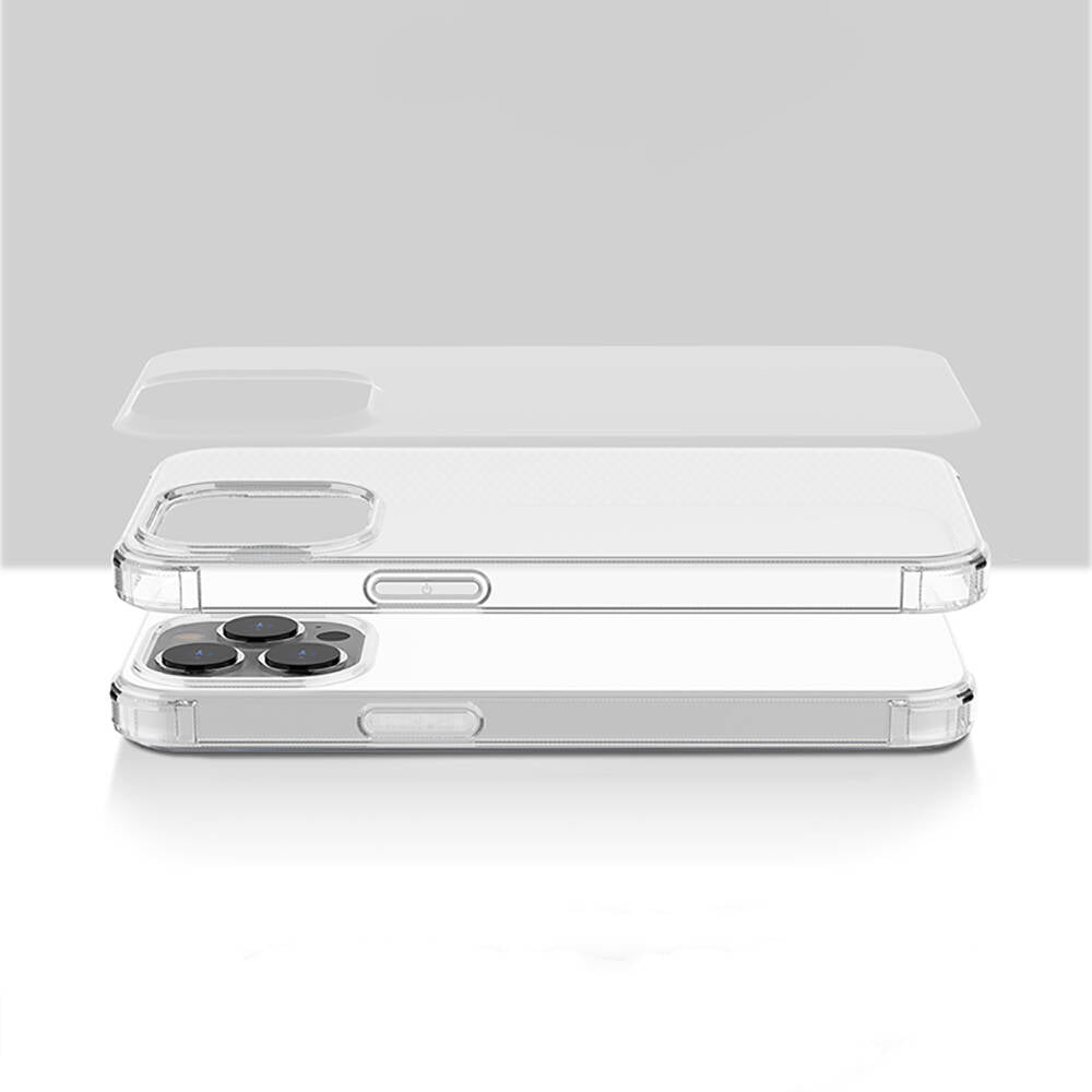iPhone 13 Pro Max Kılıf Airbagli Şeffaf Darbe Emici Silikon Tasarımlı Recci Clarity Serisi Kapak