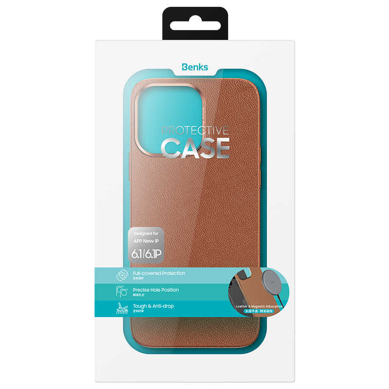 iPhone 13 Pro Max Kılıf Benks Magnetic Hakiki Deri Kılıf