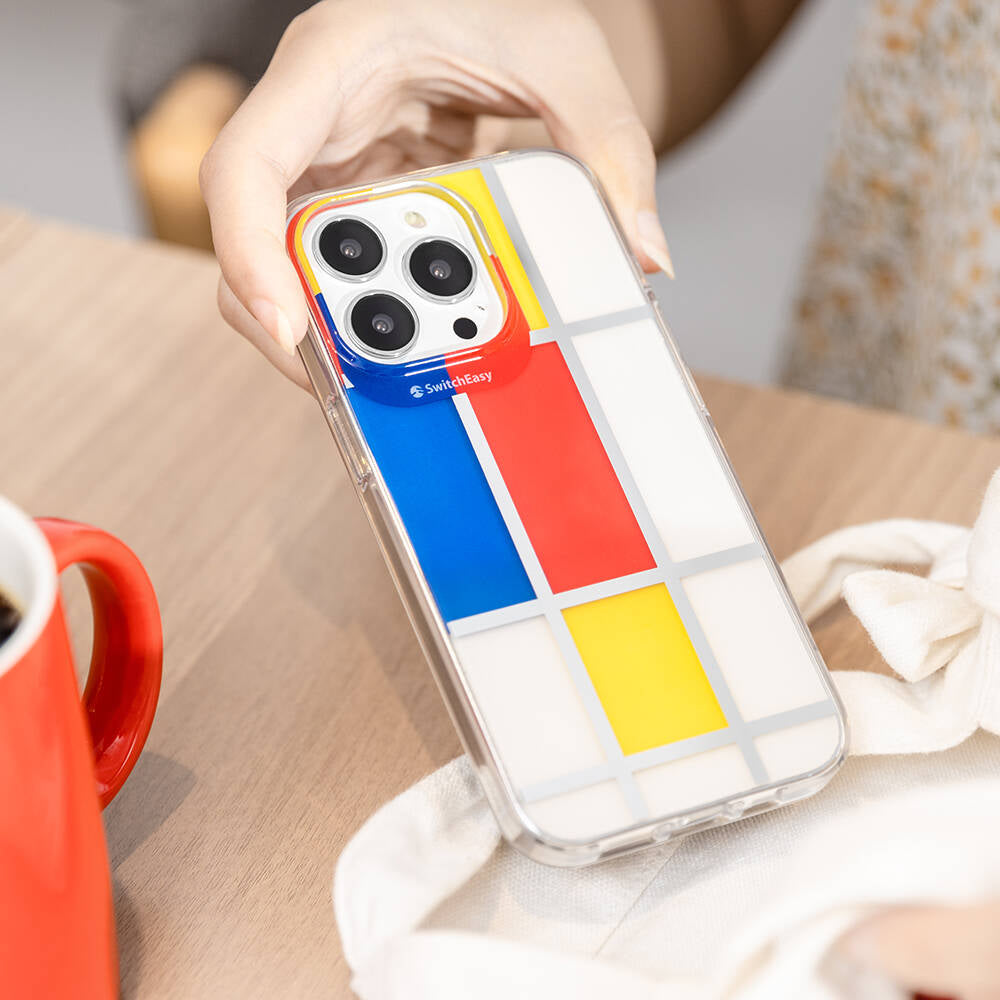 iPhone 13 Pro Max Kılıf Çift IMD Baskılı Lisanslı Switcheasy Artist Mondrian Kapak