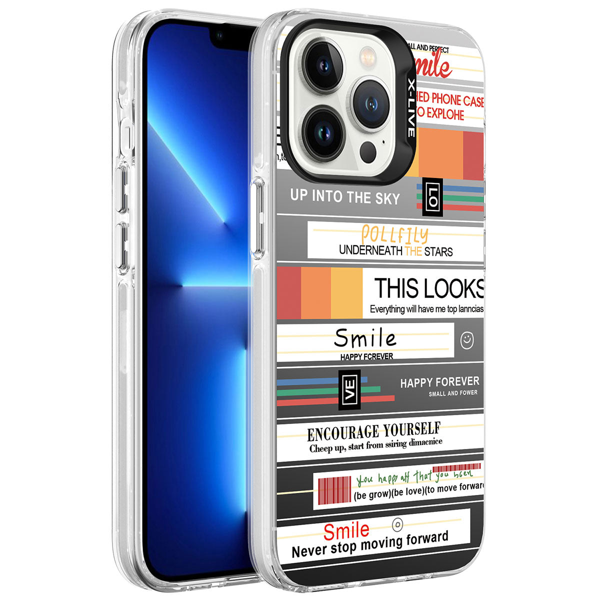 Apple iPhone 13 Pro Max Kılıf Desenli Zore Silver Sert Kapak