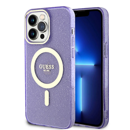 iPhone 13 Pro Max Kılıf GUESS M-safe Şarj Özellikli Glitter Kapak