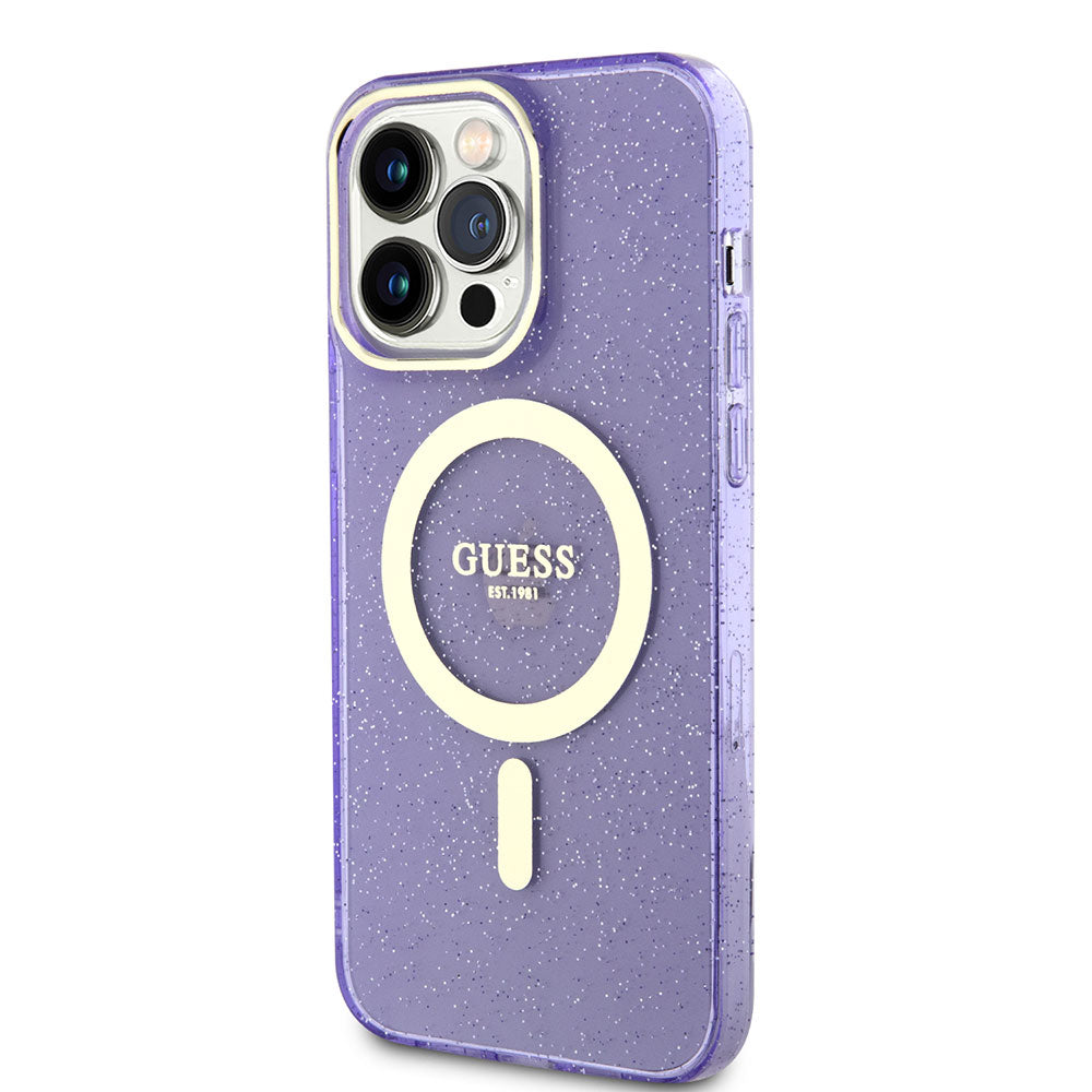 iPhone 13 Pro Max Kılıf GUESS M-safe Şarj Özellikli Glitter Kapak