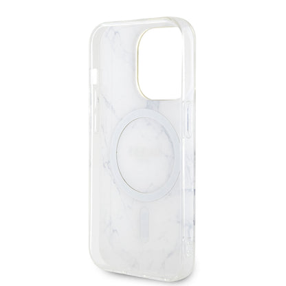 iPhone 13 Pro Max Kılıf GUESS M-safe Şarj Özellikli Mermer Desenli Kapak