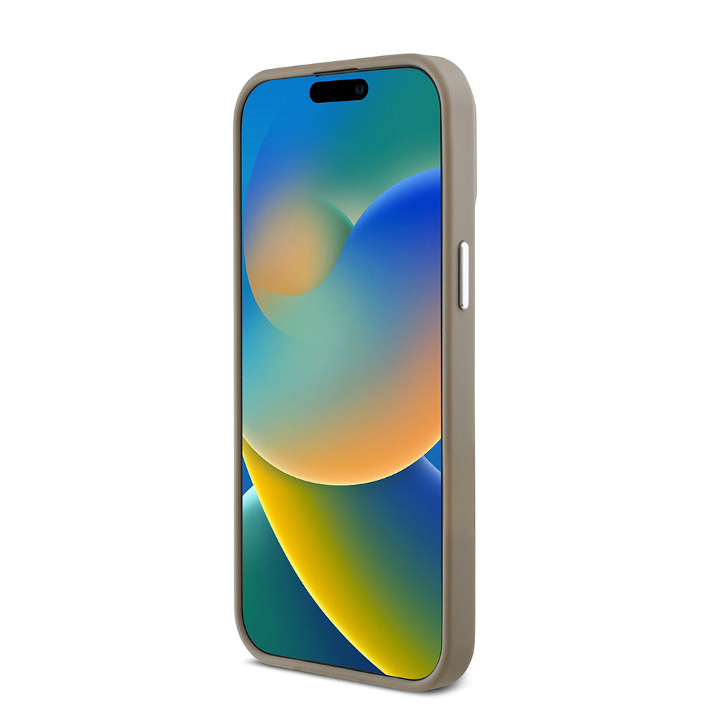 iPhone 13 Pro Max Kılıf Guess Orjinal Lisanslı M-safe Şarj Özellikli Grained Triangle Kapak