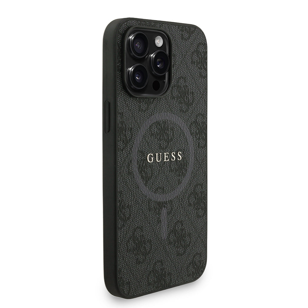 iPhone 13 Pro Max Kılıf Guess Orjinal Lisanslı M-safe Şarj Özellikli PU Deri Bilek Askı İpli Yazı Logolu Kapak