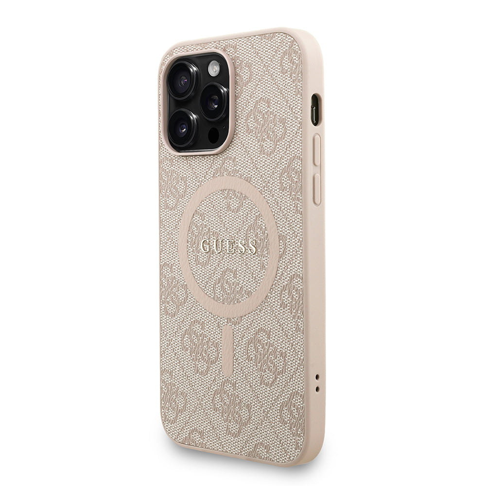 iPhone 13 Pro Max Kılıf Guess Orjinal Lisanslı M-safe Şarj Özellikli PU Deri Bilek Askı İpli Yazı Logolu Kapak