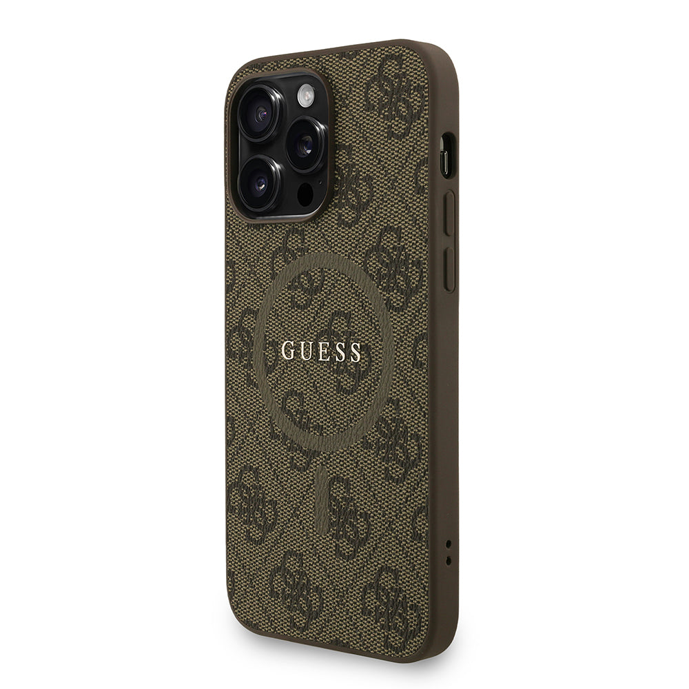 iPhone 13 Pro Max Kılıf Guess Orjinal Lisanslı M-safe Şarj Özellikli PU Deri Bilek Askı İpli Yazı Logolu Kapak