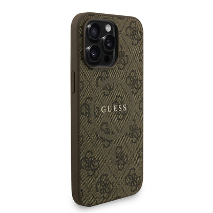 iPhone 13 Pro Max Kılıf Guess Orjinal Lisanslı M-safe Şarj Özellikli PU Deri Bilek Askı İpli Yazı Logolu Kapak