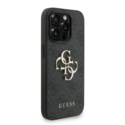 iPhone 13 Pro Max Kılıf Guess Orjinal Lisanslı PU Deri Bilek Askı İpli Metal Büyük 4G ve Yazı Logolu Kapak