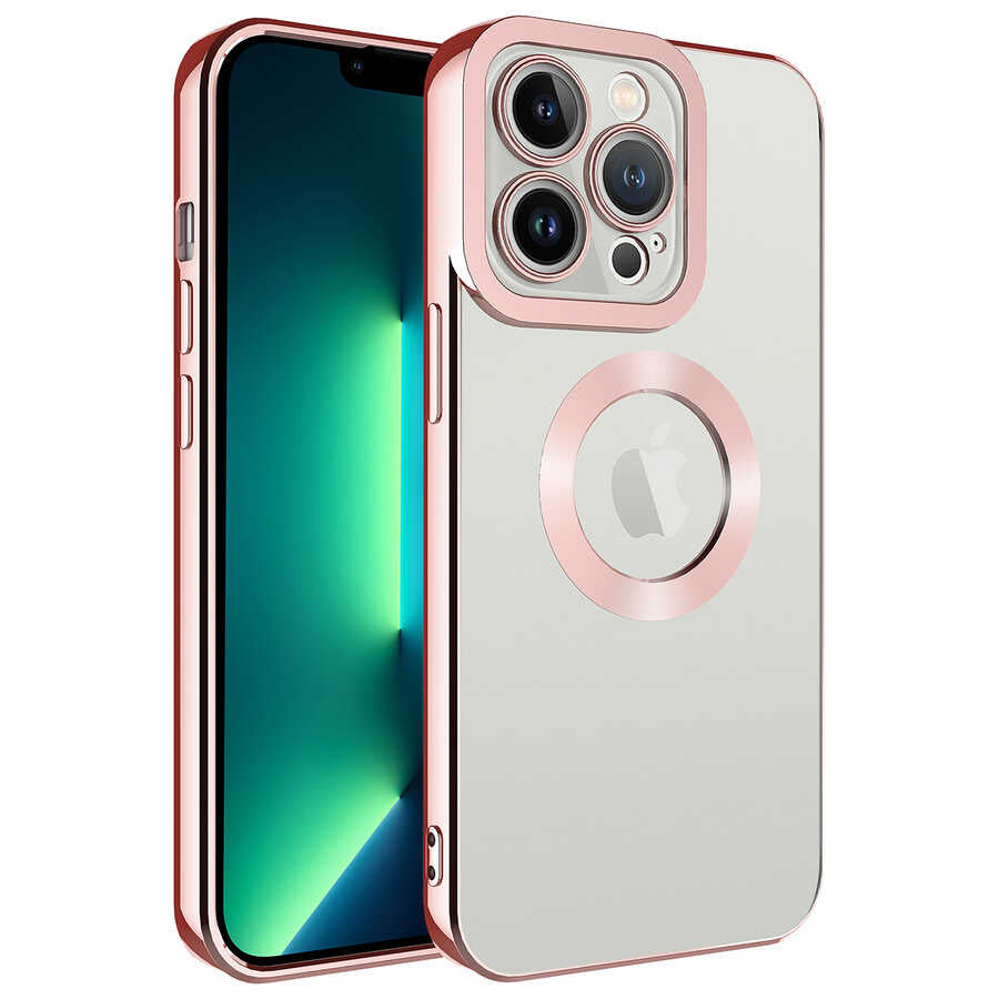 Apple iPhone 13 Pro Max Kılıf Kamera Korumalı Logo Gösteren Zore Omega Kapak