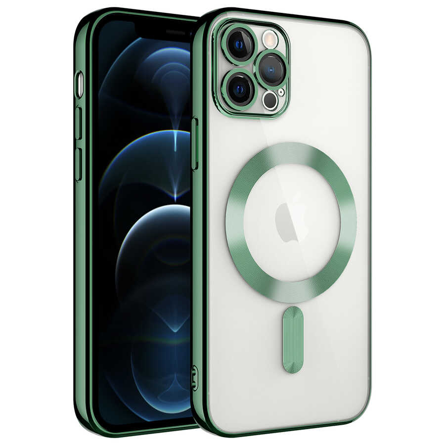 Apple iPhone 13 Pro Max Kılıf Kamera Korumalı M-safe Wireless Şarj Özellikli Zore Demre Kapak