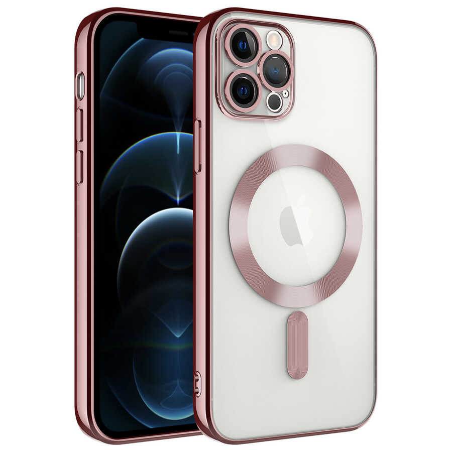 Apple iPhone 13 Pro Max Kılıf Kamera Korumalı M-safe Wireless Şarj Özellikli Zore Demre Kapak