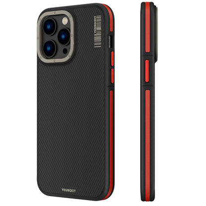 iPhone 13 Pro Max Kılıf M-safe Şarj Özellikli YoungKit 600D Kevlar Kapak
