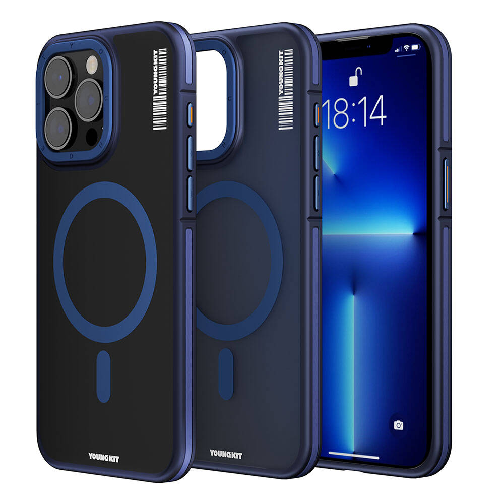 iPhone 13 Pro Max Kılıf M-safe Şarj Özellikli Youngkit Rock Sand Serisi Kapak