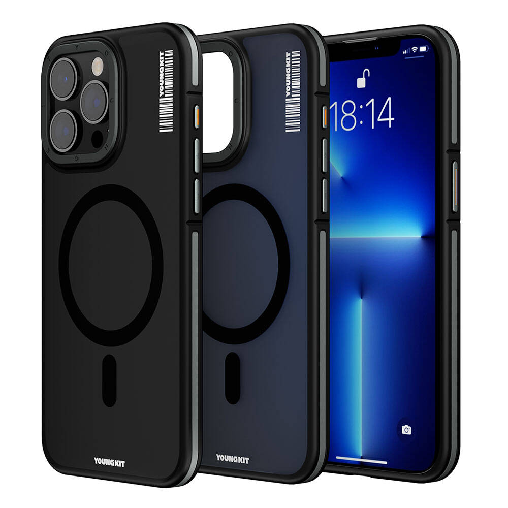 iPhone 13 Pro Max Kılıf M-safe Şarj Özellikli Youngkit Rock Sand Serisi Kapak