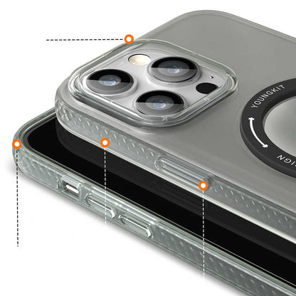 iPhone 13 Pro Max Kılıf M-safe Şarj Özellikli Youngkit Rock Serisi Kapak