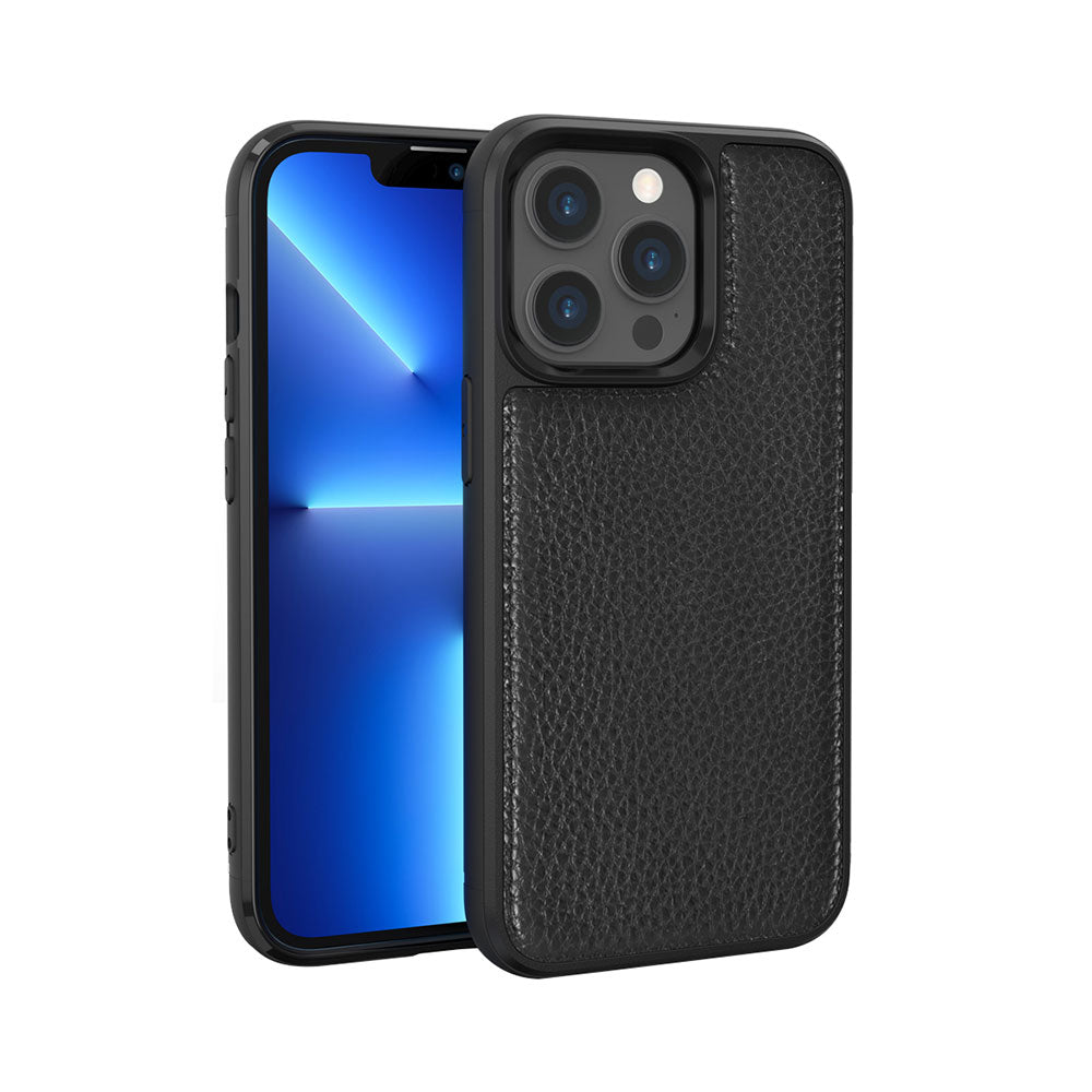 iPhone 13 Pro Max Kılıf Wiwu Genuine Leather Plastic Calfskin Orjinal Deri Kapak