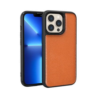 iPhone 13 Pro Max Kılıf Wiwu Genuine Leather Plastic Calfskin Orjinal Deri Kapak