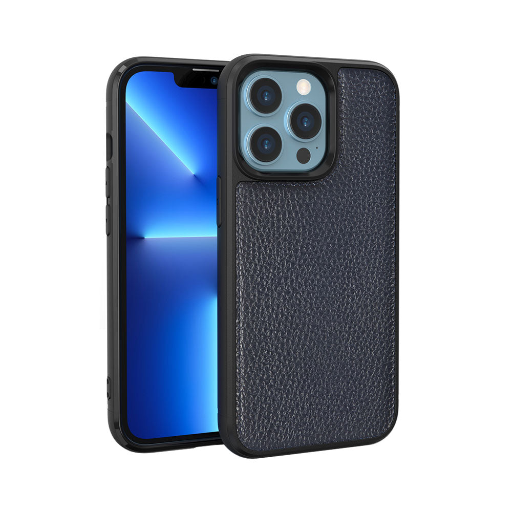 iPhone 13 Pro Max Kılıf Wiwu Genuine Leather Plastic Calfskin Orjinal Deri Kapak