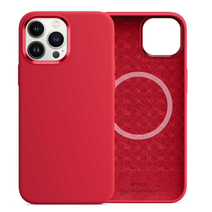 iPhone 13 Pro Max Kılıf Wiwu M-safe Magnetic Silikon Kapak
