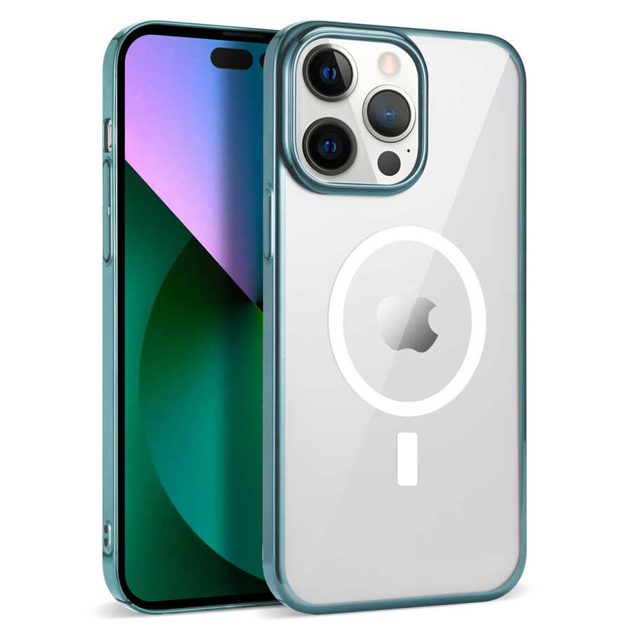 Apple iPhone 13 Pro Max Kılıf Zore Wireless Şarj Özellikli Pixel M-safe Kapak