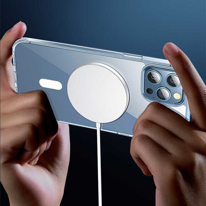 iPhone 13 Pro Max Wiwu M-safe Şarj Özellikli Lens Korumalı Şeffaf Silikon Kapak