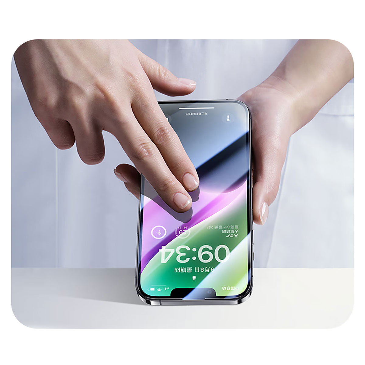 iPhone 13 Wiwu CZ-003 Mavi Işık Teknolojili Hidrofobik ve Oleofobik Parlama Önleyici Cam Ekran Koruyucu
