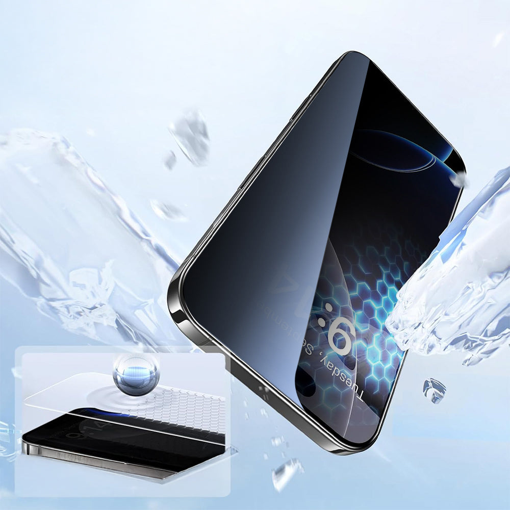Apple iPhone 13 Zore 2.5D Oliv Privacy Temperli Cam Ekran Koruyucu + Kolay Uygulama Aparatı