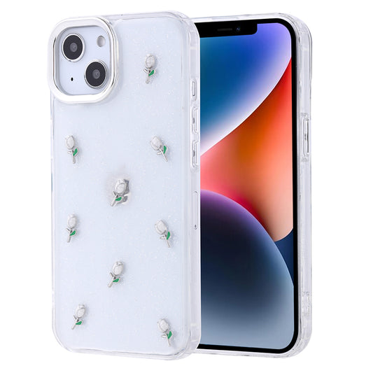 Apple iPhone 14 Kılıf Airbag Tasarımlı Simli Şeffaf Zore Kutup Kapak