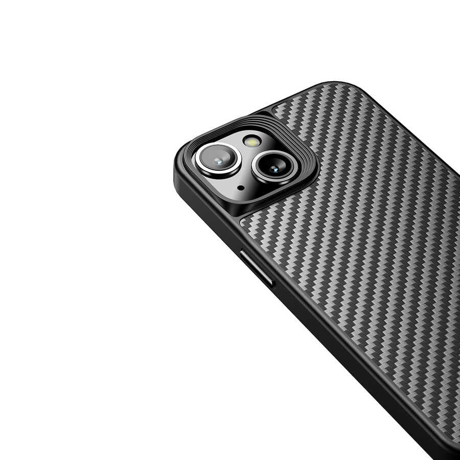 iPhone 14 Kılıf Aramid Karbon Fiber M-safe Özellikli Wlons Radison Kapak