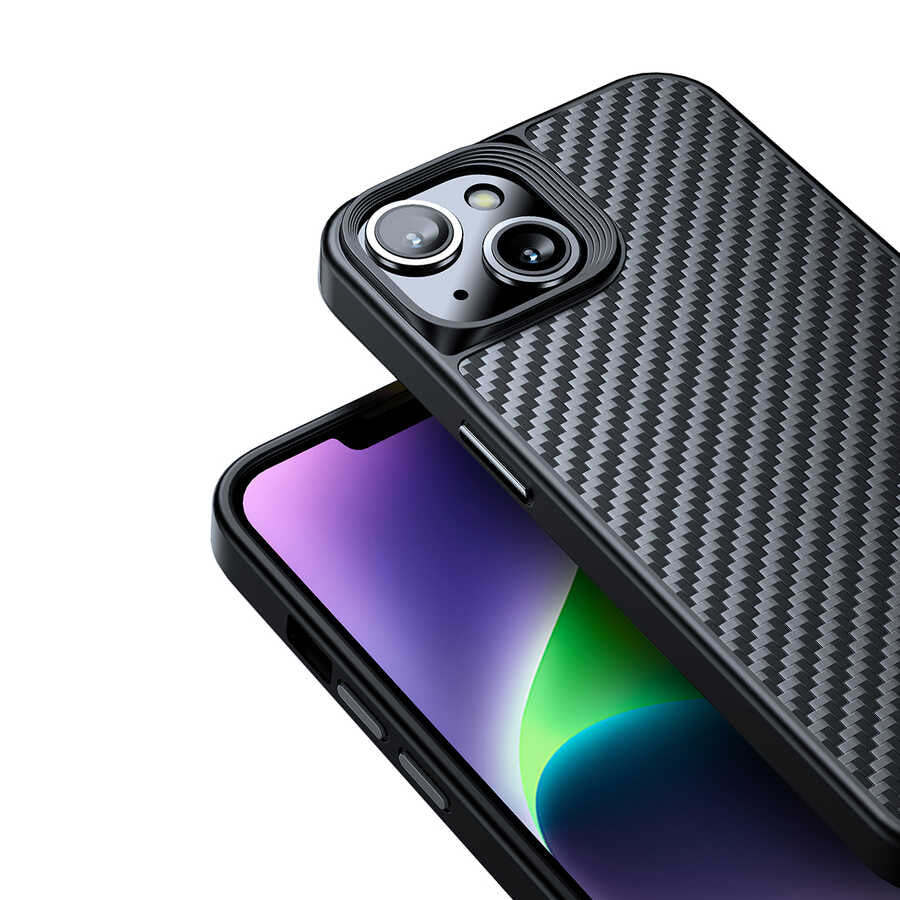 iPhone 14 Kılıf Aramid Karbon Fiber M-safe Özellikli Wlons Radison Kapak