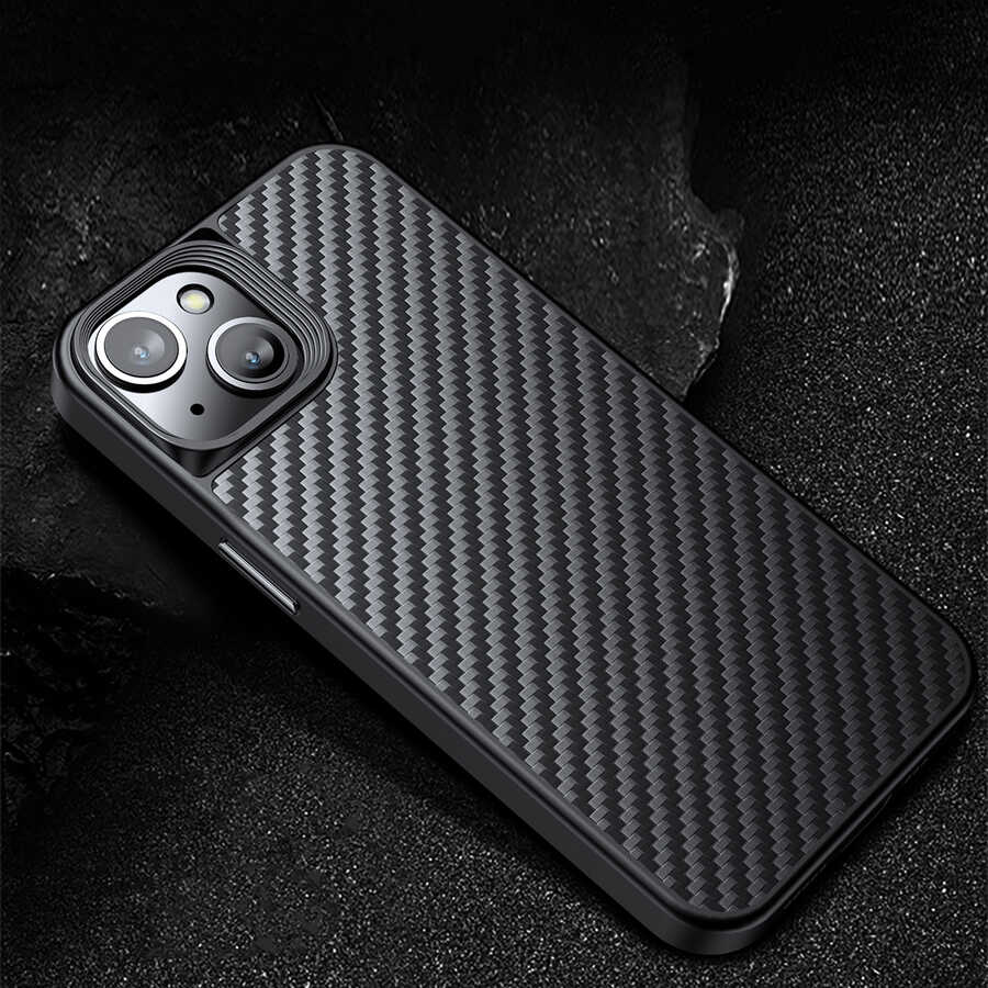 iPhone 14 Kılıf Aramid Karbon Fiber M-safe Özellikli Wlons Radison Kapak