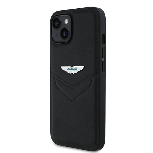 iPhone 14 Kılıf Aston Martin Orjinal Lisanslı Victory Dizayn PU Deri Metal Logolu Kapak