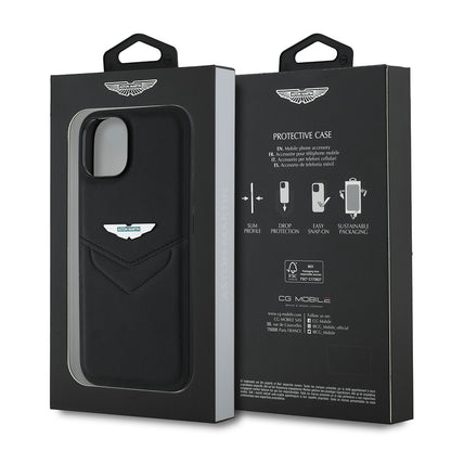 iPhone 14 Kılıf Aston Martin Orjinal Lisanslı Victory Dizayn PU Deri Metal Logolu Kapak