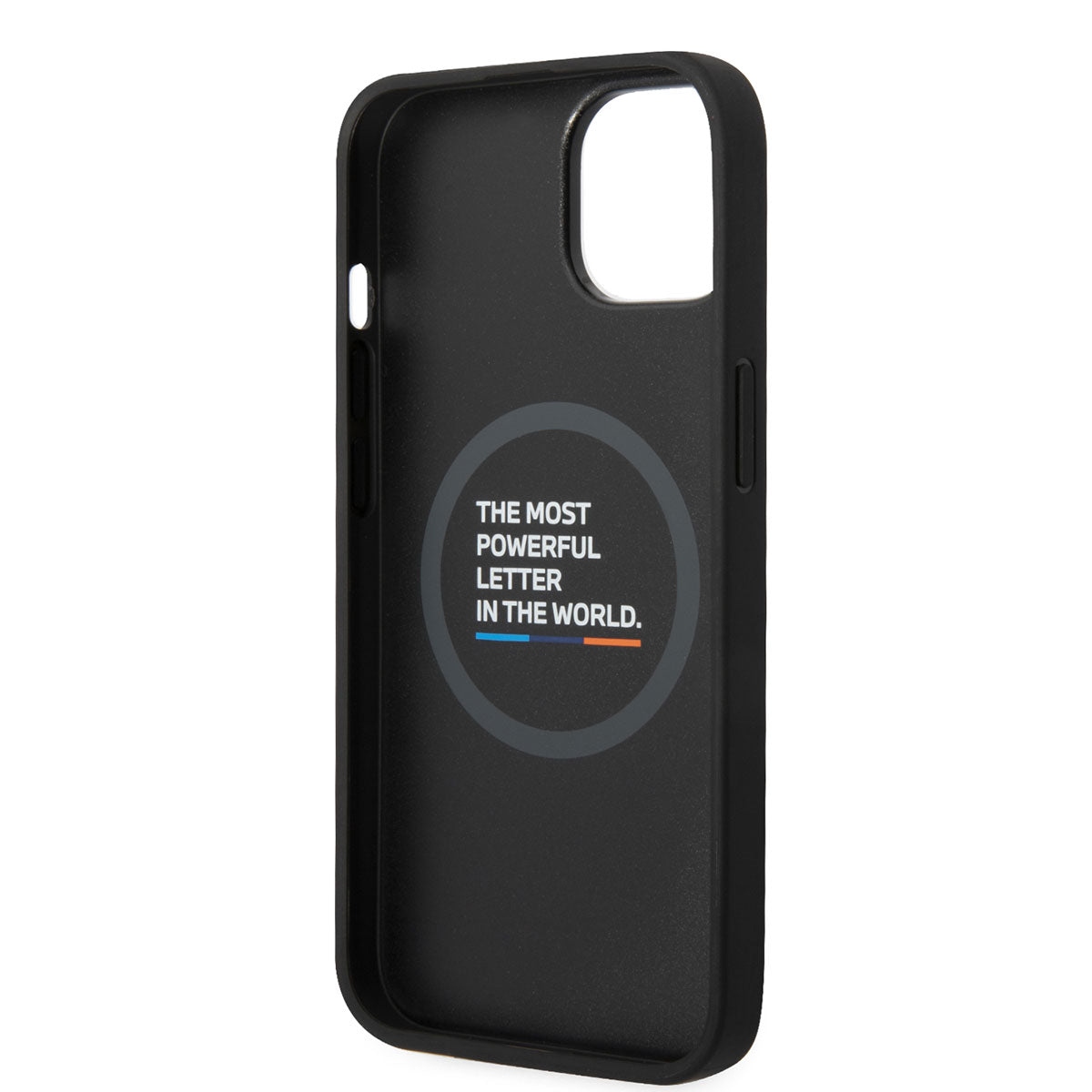 iPhone 14 Kılıf BMW M-safe Şarj Özellikli PU Deri 3 Renkli Logolu Dizayn Kapak