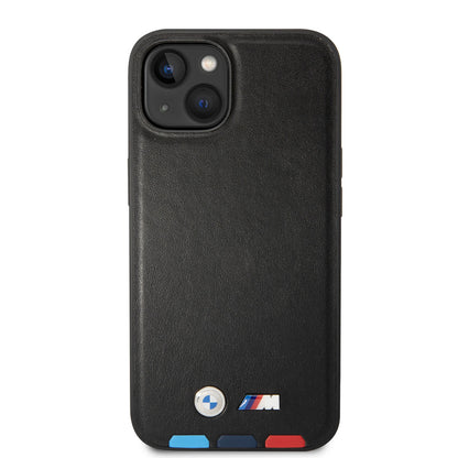 iPhone 14 Kılıf BMW M-safe Şarj Özellikli PU Deri 3 Renkli Logolu Dizayn Kapak