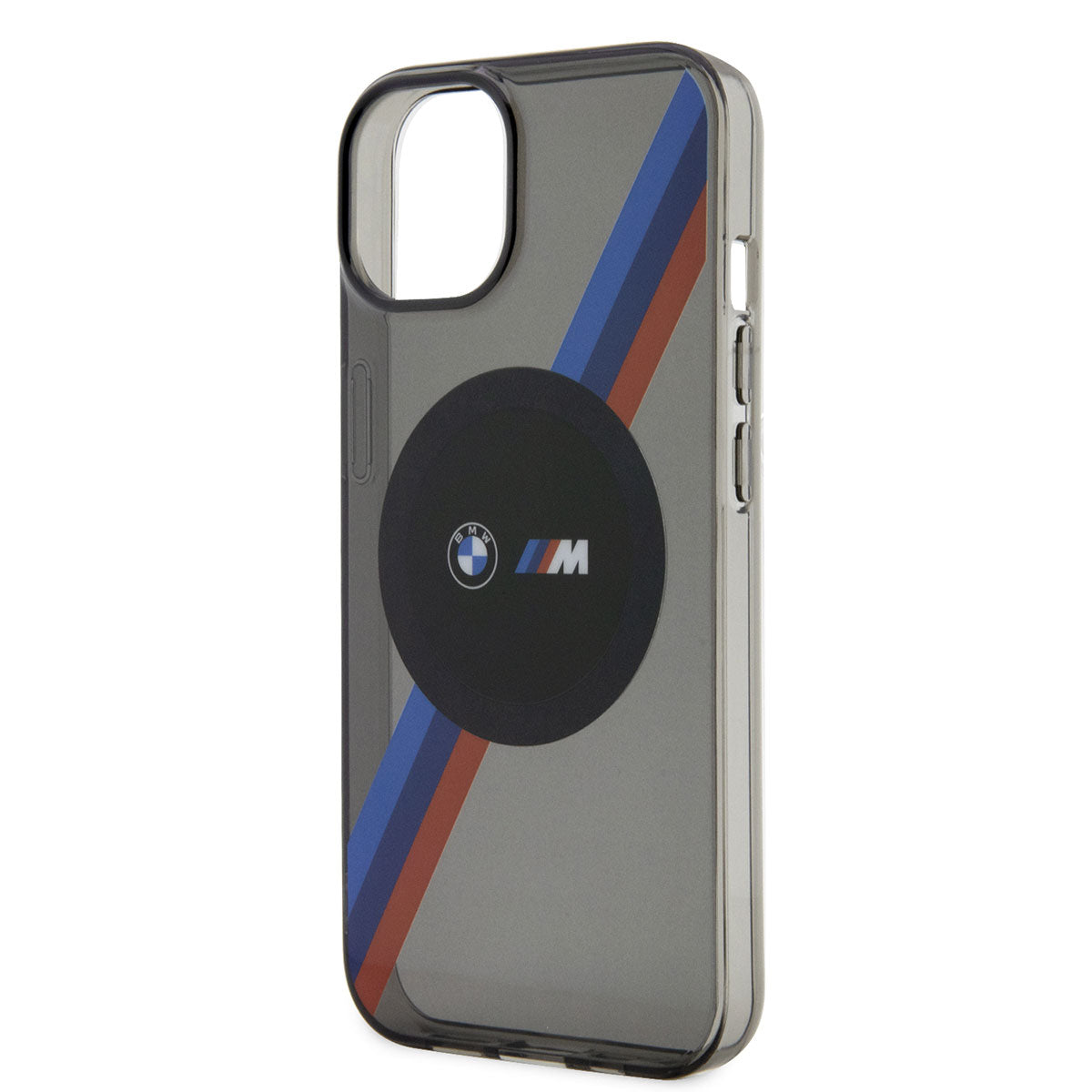 iPhone 14 Kılıf BMW M-safe Şarj Özellikli Transparan 3 Renkli Şerit Dizayn Kapak