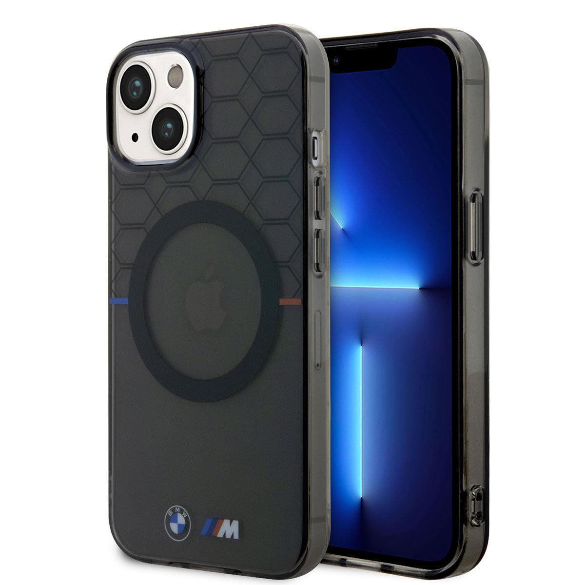 iPhone 14 Kılıf BMW M-safe Şarj Özellikli Transparan M Dizayn Kapak