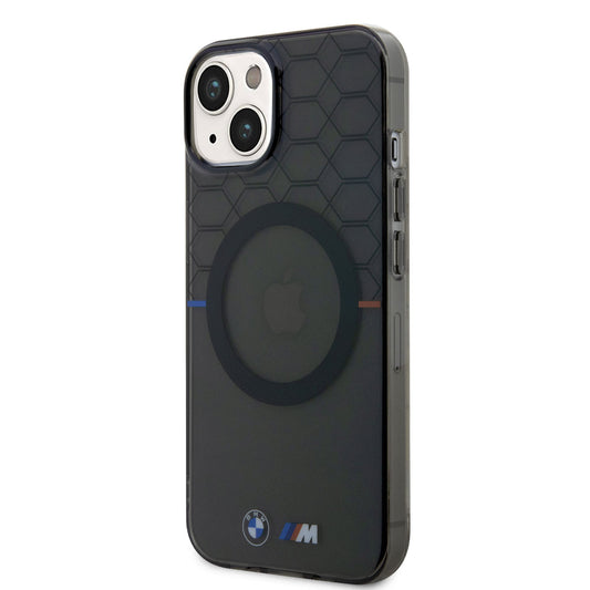 iPhone 14 Kılıf BMW M-safe Şarj Özellikli Transparan M Dizayn Kapak