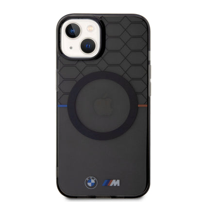 iPhone 14 Kılıf BMW M-safe Şarj Özellikli Transparan M Dizayn Kapak