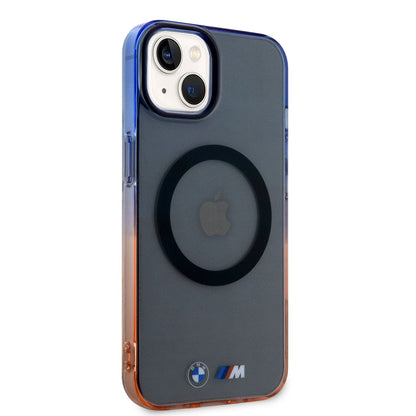 iPhone 14 Kılıf BMW M-safe Şarj Özellikli Transparan Renk Geçişli Dizayn Kapak