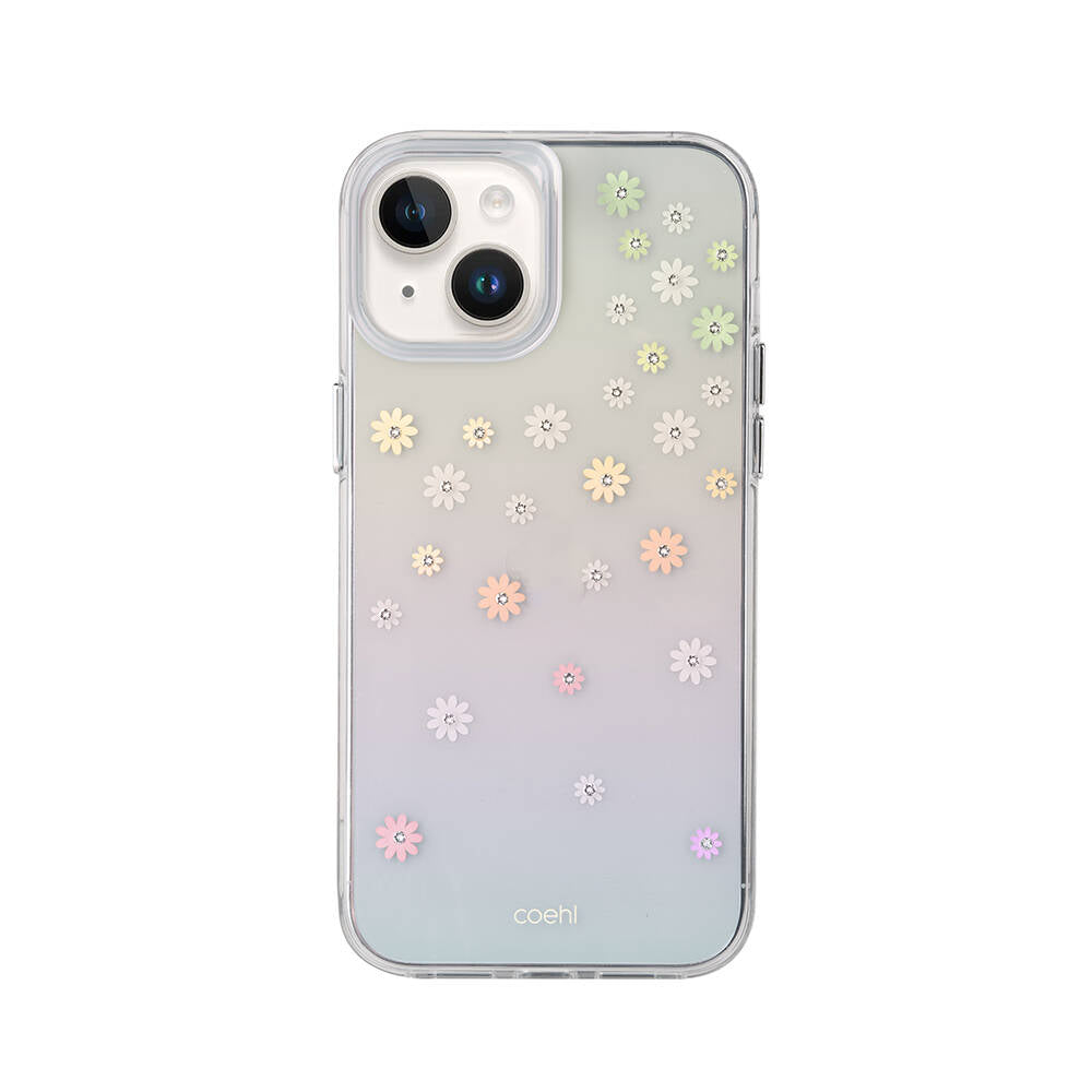iPhone 14 Kılıf Çiçek Desenli Taşlı Coehl Aster Kapak