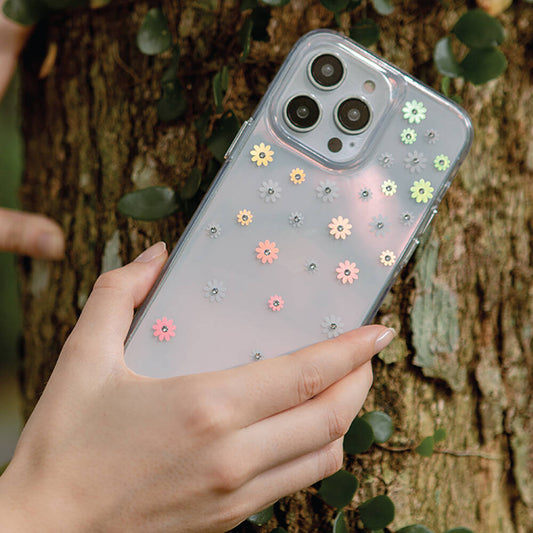 iPhone 14 Kılıf Çiçek Desenli Taşlı Coehl Aster Kapak