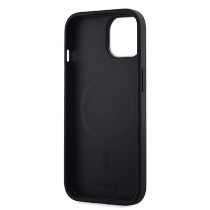 iPhone 14 Kılıf DKNY Orjinal Lisanslı M-safe Şarj Özellikli 3D Yazılı Grid Pattern Kapak