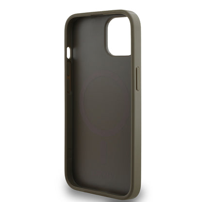 iPhone 14 Kılıf DKNY Orjinal Lisanslı M-safe Şarj Özellikli 3D Yazılı Grid Pattern Kapak