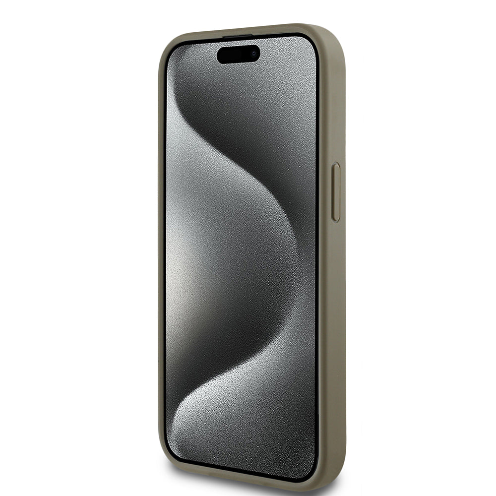 iPhone 14 Kılıf DKNY Orjinal Lisanslı Taşlı DKNY Yazılı Metalik Rhinestones PU Deri Kapak